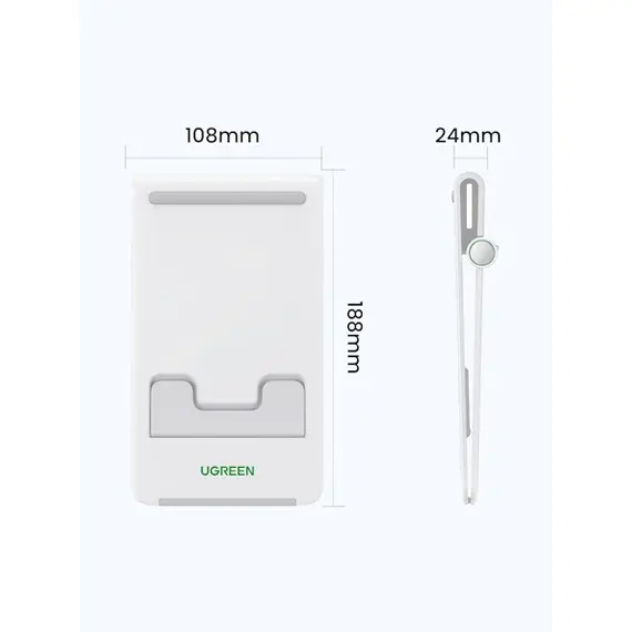 პლანშეტის დამჭერი UGREEN LP406 (30426), Desktop Tablet Stand, White , 2 image - Primestore.ge