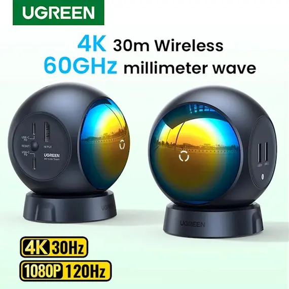 HDMI გადამცემი და მიმღები UGREEN CM438 (80641), 4K Wireless HDMI Transmitter And Receiver, Black , 2 image - Primestore.ge