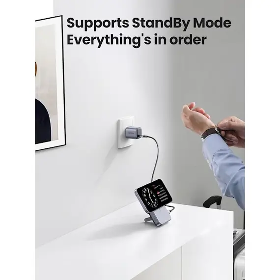 პორტატული დამტენი UGREEN PB206 (15086), 10000mAh, USB-C, USB, Magsafe Wireless Power Bank, Space Gray , 3 image - Primestore.ge