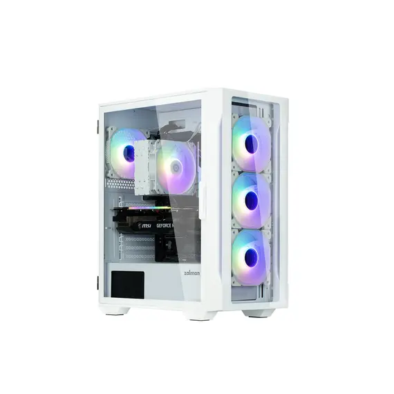 კომპიუტერის ქეისი Zalman Computer case I3 Neo TG, without PSU, 1xUSB3.0, 2xUSB2.0, 4x120mm RGB, TG Side/Front Panel, ATX, White , 2 image - Primestore.ge