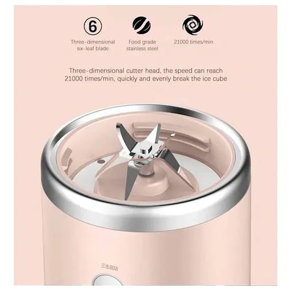 უსადენო ბლენდერი DEERMA DEM-NU05,140 W, 0.4 ML, MICRO USB , 4 image - Primestore.ge