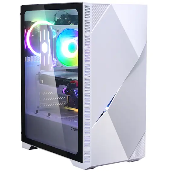 ქეისი Zalman Z3 Iceberg Computer Case, MidT, 1xUSB2.0, 2xUSB3.0, 2x120mm, TG (side panel), without PSU White - Primestore.ge