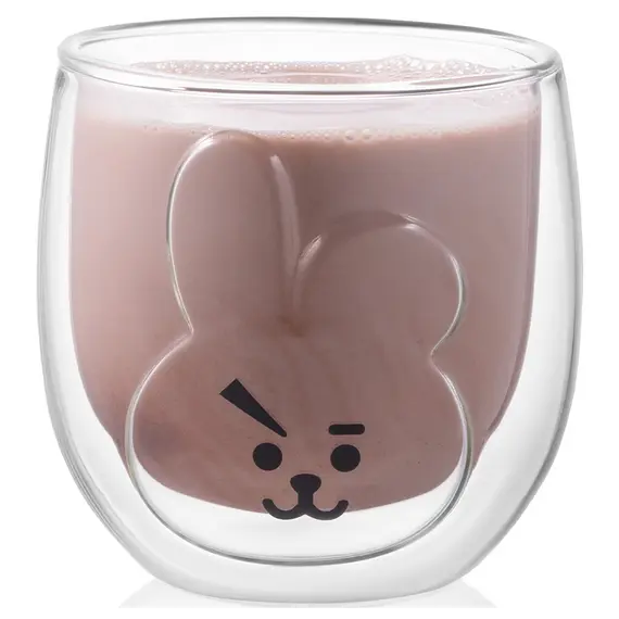 ყავის ჭიქა Ardesto Double wall borosilicate glass mug set Animals, 300 ml, 2 pcs  - Primestore.ge