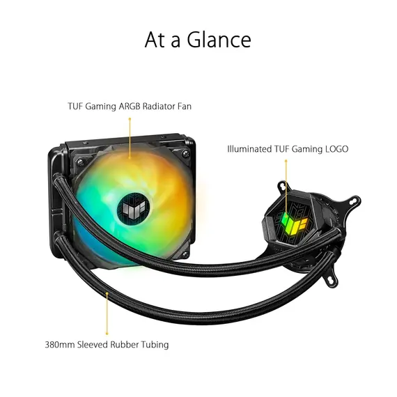 ქულერი TUF LC 120 RGB//AIO COOLER,RGB FAN, AURASYNC , 3 image - Primestore.ge