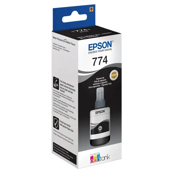 კარტრიჯი EPSON T774 Black Pigment 140ml Ink ORIGINAL (C13T77414A) I/C (b) M100/200 , 2 image - Primestore.ge