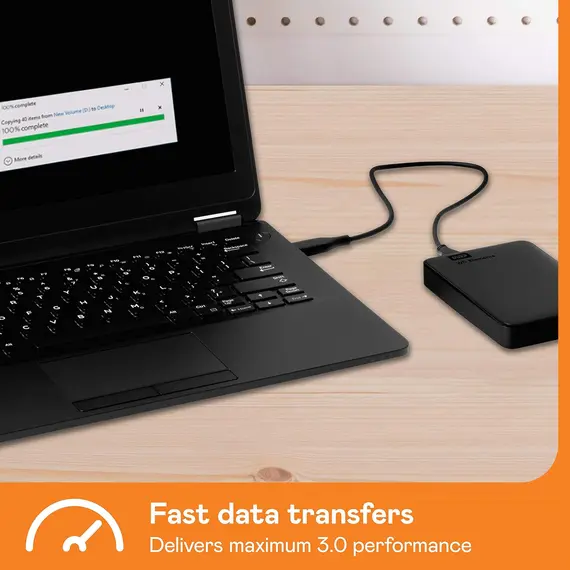 გარე მყარი დისკი Western HDD USB3 4TB EXT. 2.5" Black WDBU6Y0040BBK-WESN WDC - Primestore.ge