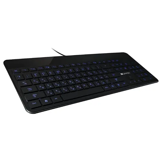 კლავიატურა Canyon Keyboard CNS-HKB5 Wired USB Slim With Multimedia Functions Led Blacklight RU Layout  - Primestore.ge