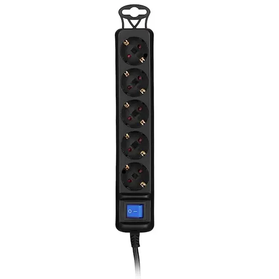 დენის გამანაწილებელი 2E 2E-U05ESM3B, 5 Socket, 3m, Black , 2 image - Primestore.ge