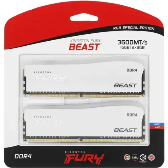 ოპერატიული მეხსიერება Kingston Fury Beast RGB Special Edition 16GB (2x8GB) 3600MT/s CL17 DDR4 Desktop Memory Kit of 2 KF436C17BWAK2/16 , 2 image - Primestore.ge