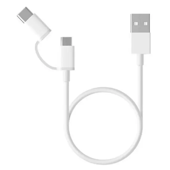 კაბელი Xiaomi Mi 2 in 1 USB Cable Micro USB to Type C 30cm SJV4083TY  - Primestore.ge