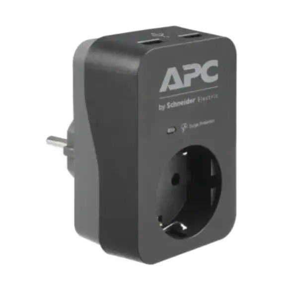 გადამყვანი APC Essential SurgeArrest 1 Outlet 2 USB Ports Black 230V Ge , 3 image - Primestore.ge