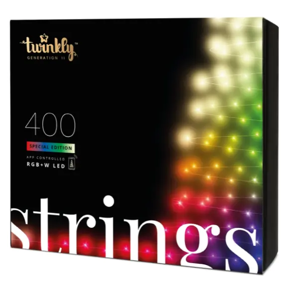 საახალწლო განათება TWINKLY STRINGS 400 RGBW, GEN II, IP44, LENGTH 32M, BLACK WIRE (TWS400SPP-BEU) , 2 image - Primestore.ge