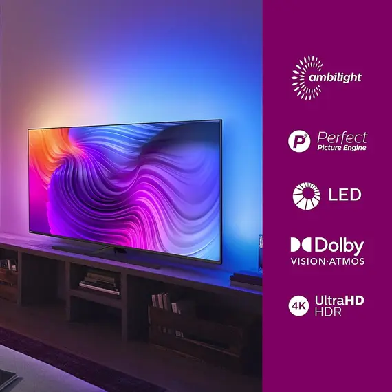 TV Philips 43PUS8546/12, 43", 4K UHD, Smart TV, Android TV, USB, HDMI, LAN, BT, WIFI, Black, 3 image