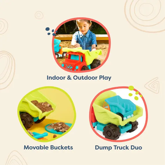 სათამაშო ტრაქტორები Btoys 20" DUMP TRUCK AND SMALLER TRUCK , 4 image - Primestore.ge