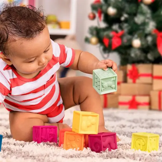 განსავითარებელი ასაწყობი კუბები Btoys ONE TWO SQUEEZE, SOFT BLOCKS , 3 image - Primestore.ge