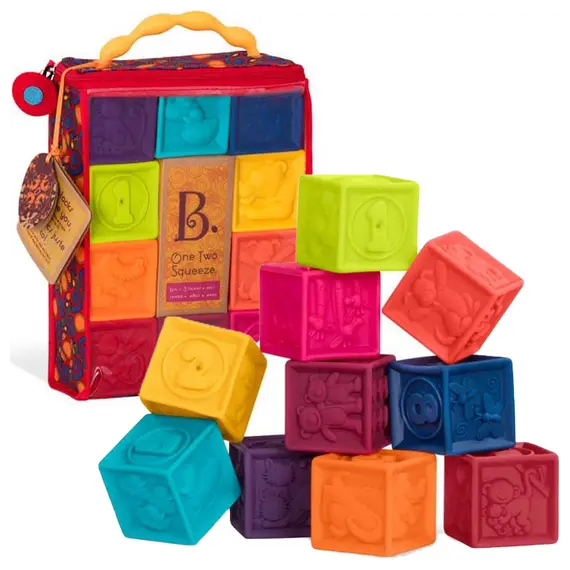 ასაწყობი კუბები Btoys ONE TWO SQUEEZE, SOFT BLOCKS  - Primestore.ge