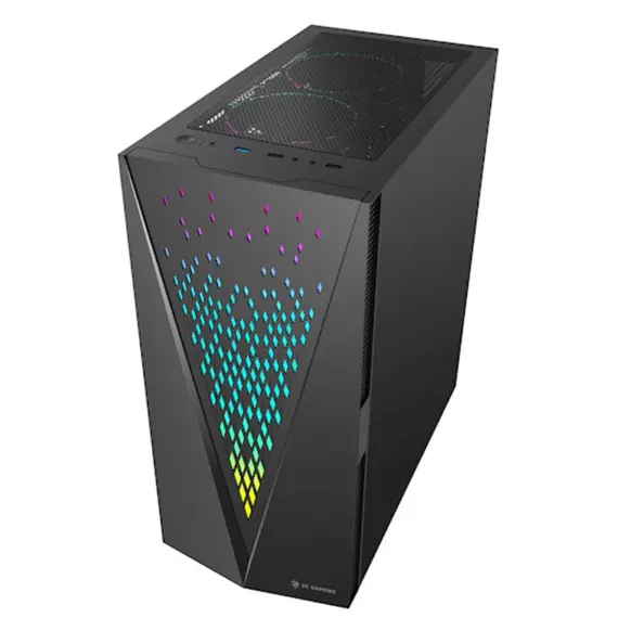 პროცესორის ქეისი 2E GAMING Computer case  GALAXY (G2055) MidT, 2xUSB2.0,1xUSB3.0, 3x120mm ARGB+strip,TG (side panel),without PSU,black , 2 image - Primestore.ge