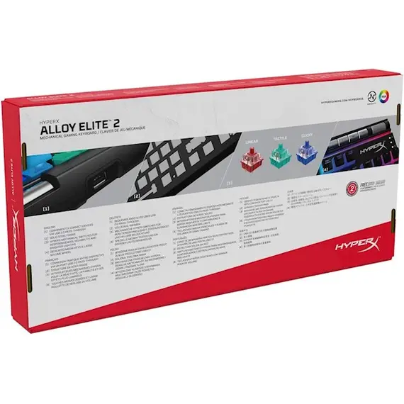 Keyboard HyperX 4P5N3AA Alloy Elite 2, Wired, USB, Gaming Keyboard, Black, 7 image