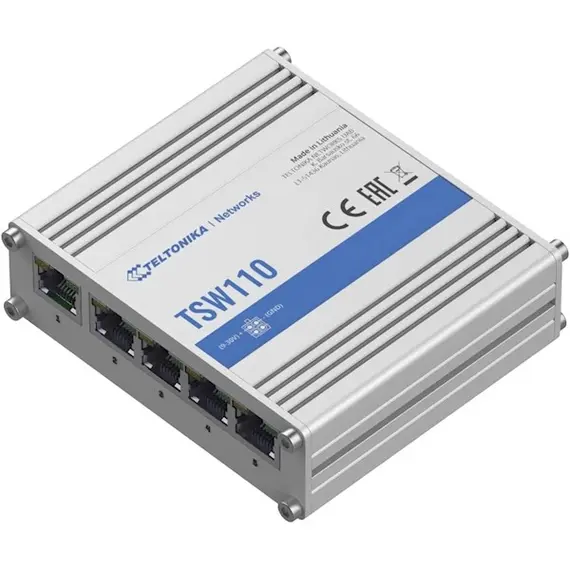 სვიჩი Teltonika TSW110000000, 5-Port Gigabit, PoE + Switch, White , 2 image - Primestore.ge