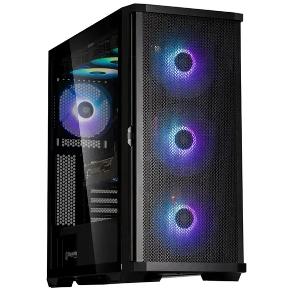 პროცესორის ქეისი Zalman Computer case Z10 PLUS BLACK, without PSU, 2xUSB3.0, 1xUSB Type-C, 3x140mm ARGB fans, 1x120mm ARGB fans, TG Side Panel, EATX, Black , 2 image - Primestore.ge