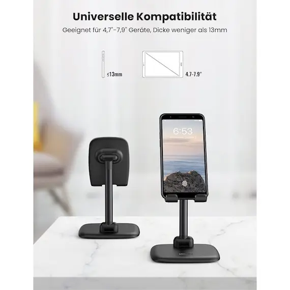 მობილურის სამაგრი UGREEN LP287 (10999), Adjustable Desk Phone Holder, Black , 2 image - Primestore.ge