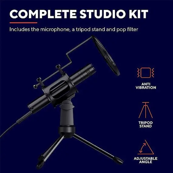 მიკროფონი Trust Gaming 24182 GXT 241 Velica Streaming Microphone, USB, Black , 5 image - Primestore.ge