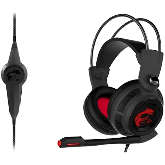 ყურსასმენი MSI S37-2100911-SV1 DS502, Gaming Headset, Wired, USB, Black , 3 image - Primestore.ge