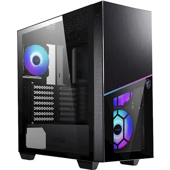 ქეისი MSI 306-7G06R21-W57 MPG SEKIRA 100R, Computer Case, MidT, MicroATX, Mini-ITX, 2xUSB 3.2, USB-C, Black , 2 image - Primestore.ge