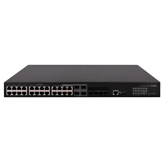 Switch H3C S5130S-28P-HPWR-EI-AC L2 Ethernet Switch with 24*10/100/1000BASE-T PoE+ Ports (AC 370W), 4*100/1000BASE-X SFP Ports, and 4*GE Combo Ports, (AC )