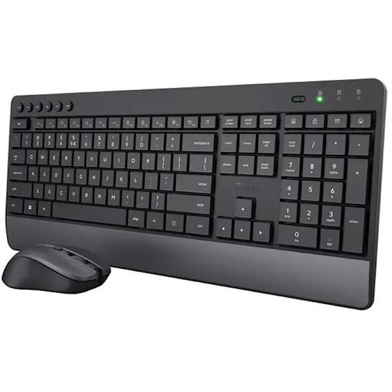 კლავიატურა + მაუსი Trust 24529 Trezo, Wireless, USB, Bluetooth, Keyboard And Mouse, Black  - Primestore.ge