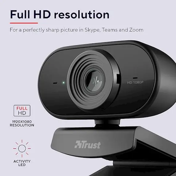 Webcam Trust 24438 Tolar, Built-in Microphone, Webcam, Black, 3 image