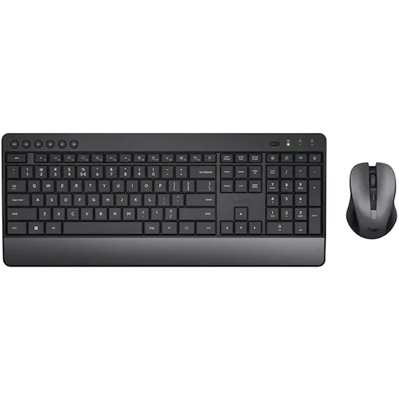კლავიატურა + მაუსი Trust 24529 Trezo, Wireless, USB, Bluetooth, Keyboard And Mouse, Black , 2 image - Primestore.ge