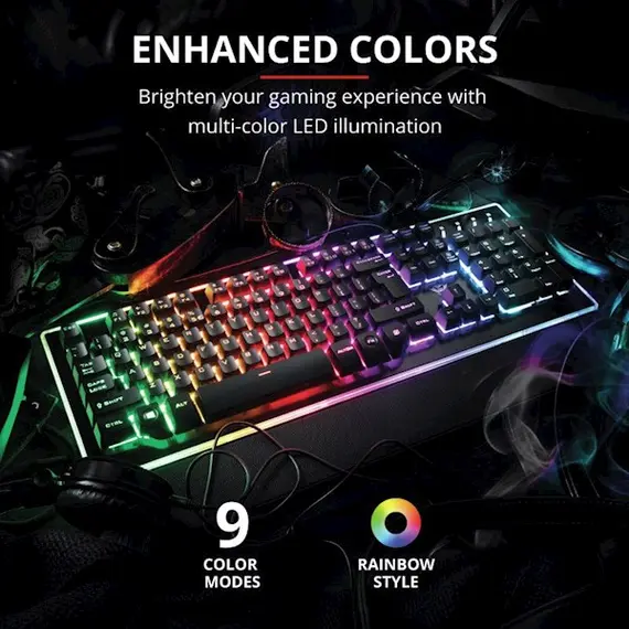 Keyboard Trust GXT 860 Thura, Wired, RGB, USB, Gaming Keyboard, Black, 5 image