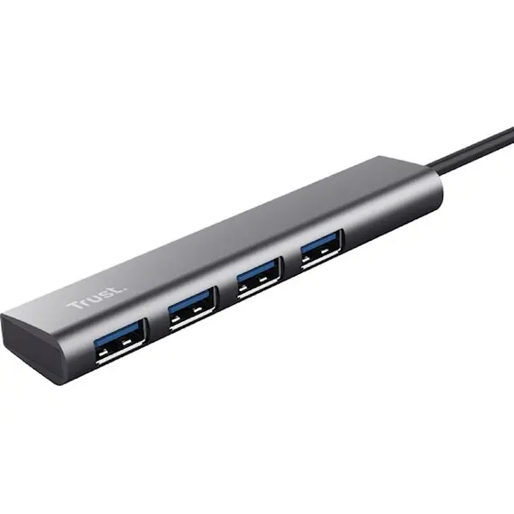 USB ჰაბი Trust Halyx, 4-in-1, USB 3.2, USB-A, USB-C Hub, Grey , 3 image - Primestore.ge