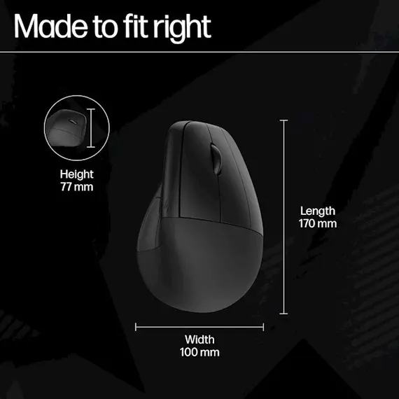 მაუსი HP 920 Ergo VRTCL Wireless Mouse (6H1A4AA) , 4 image - Primestore.ge