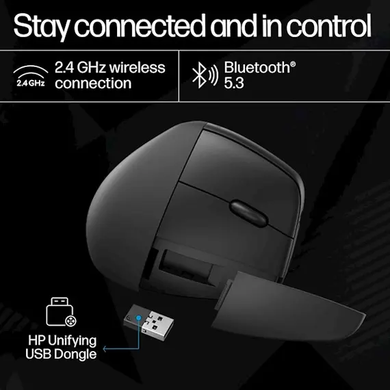 მაუსი HP 920 Ergo VRTCL Wireless Mouse (6H1A4AA) , 2 image - Primestore.ge