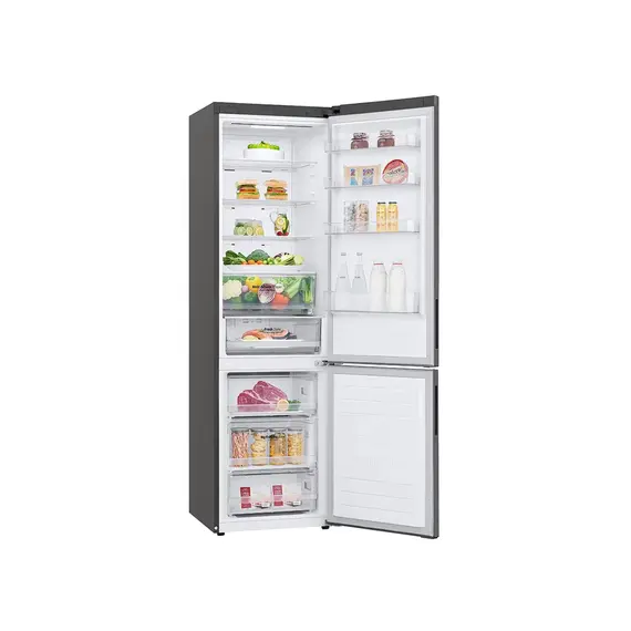 Refrigerator LG GBB62DSHEC.ADSQEUR - 200x60x68, NoFrost, Linear Inverter, Door Cooling, 384 Liters, Silver, 2 image
