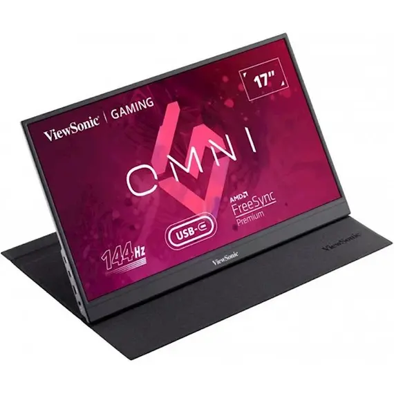 ViewSonic VX1755 17 Inch 1080p Portable IPS Gaming Monitor with 144Hz, AMD FreeSync Premium, 2 Way Powered 60W USB C, Mini HDMI, and Built-in Stand wi, 3 image
