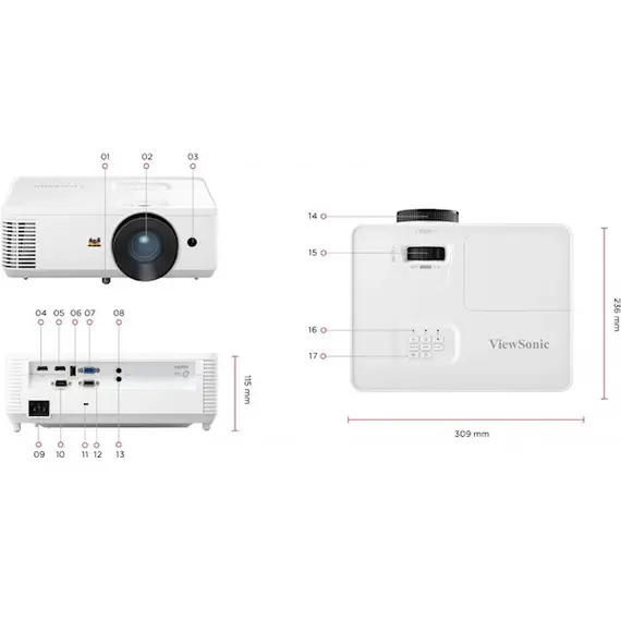 პროექტორი ViewSonic PA700X 4,500 ANSI Lumens XGA Business/Education Projector , 8 image - Primestore.ge