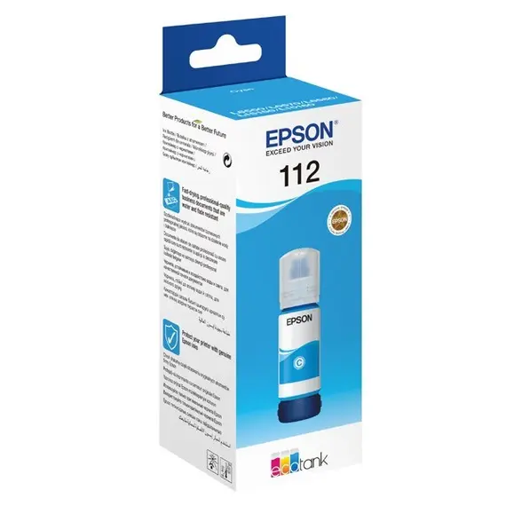 კარტრიჯის მელანი Epson EcoTank 112 I/C (C) L65**/L15*** Cyan Bottle , 2 image - Primestore.ge