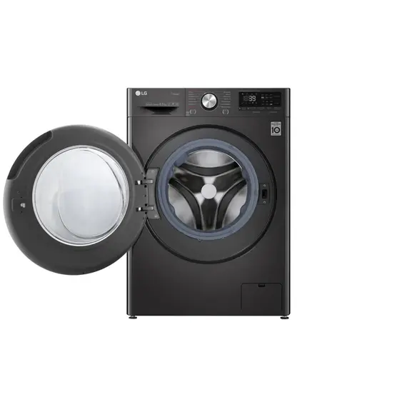 სარეცხი მანქანა LG F2V9GW9P.ABLPCOM- 8.5 KG, 1200 RPM, 85X47,5X60, INVERTER, ARTIFICIAL INT,STEAM, TurboWASH,BLACK , 2 image - Primestore.ge