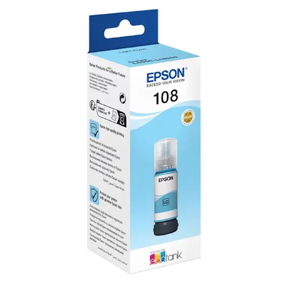 კარტრიჯის მელანი Epson 108 C13T09C54A, 7200P, Ink Cartridge, Light Cyan , 2 image - Primestore.ge
