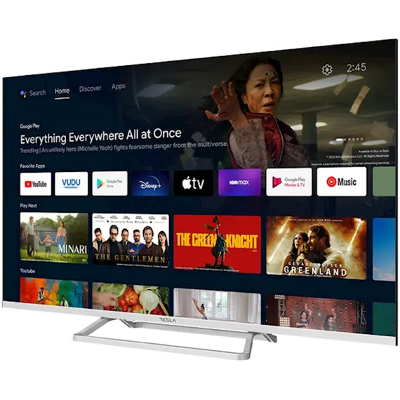 TV Tesla 50E635SUS, 50", 4K UHD, Android TV, USB, HDMI, LAN, BT, WIFI, Black/Silver, 2 image