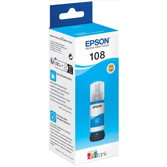 კარტრიჯის მელანი Epson 108 C13T09C24A, 7200P, Ink Cartridge, Cyan , 2 image - Primestore.ge