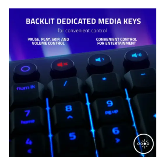 კლავიატურა Razer Ornata V3 TKL RGB 84key Mecha-Membrane Switch USB-A EN, Black , 3 image - Primestore.ge