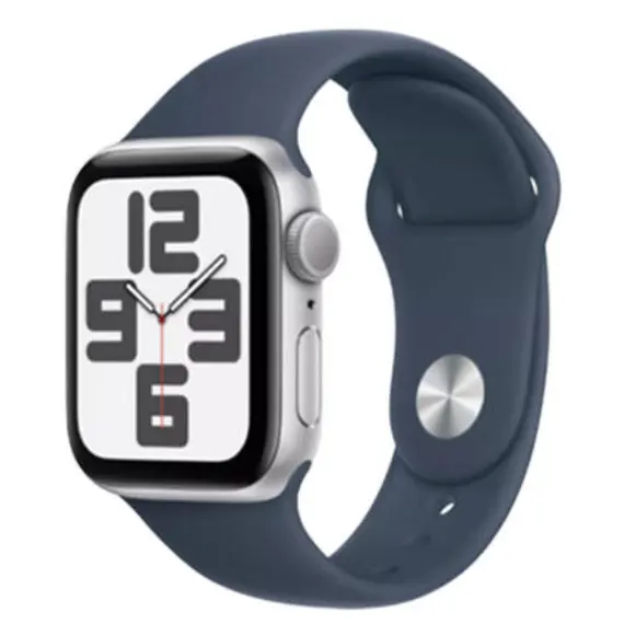 სმარტ საათი Apple Watch Series SE 2 GPS Gen.2 44mm Silver Aluminum Case With Storm Blue SB MREE3 M/L  - Primestore.ge