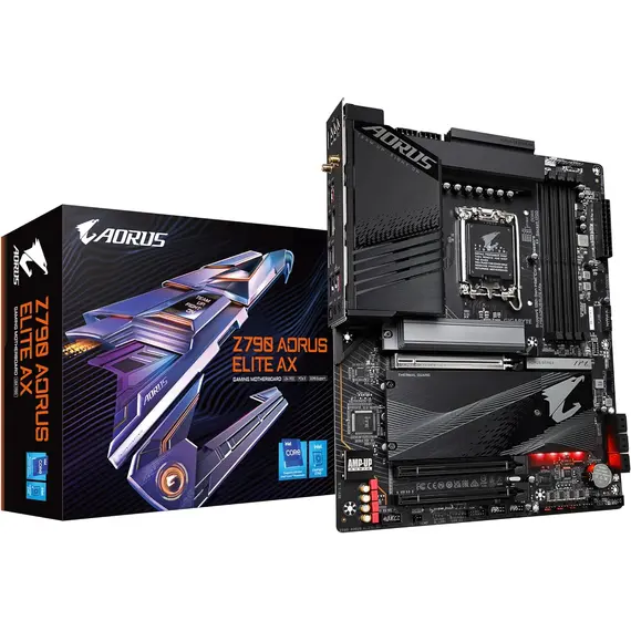 დედა დაფა Motherboard GIGABYTE Z790 AORUS ELITE AX s1700 Z790 4xDDR5 M.2 HDMI DP ATX  - Primestore.ge