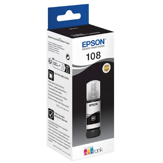 კარტრიჯის მელანი Epson 108 C13T09C14A, 3600P, Ink Cartridge, Black , 2 image - Primestore.ge