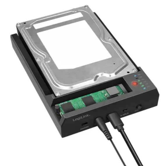 მყარი დისკის დოქ სადგური Logilink QP0031 USB 3.2 Gen 2 Quickport 2-Bay for SATA HDD/SSD and M.2 NVMe SSD , 3 image - Primestore.ge