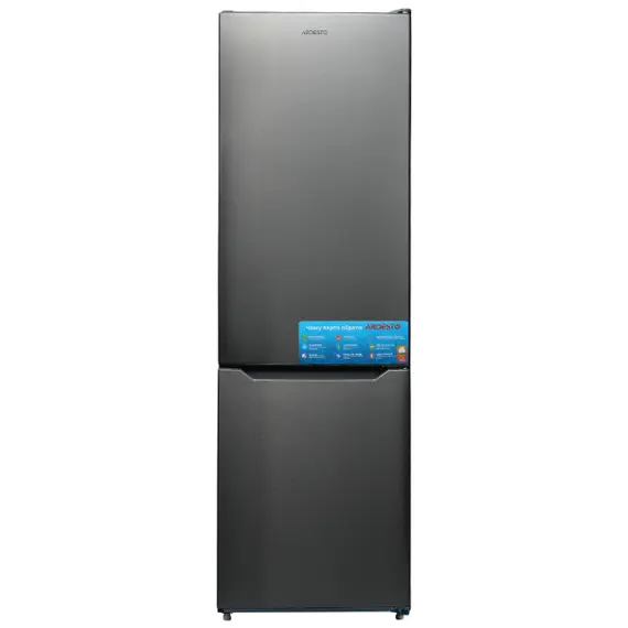 მაცივარი Ref ARDESTO with bottom freezer, 201.8x59.5x66, ref-256L, freez.-122L, 2doors, A+, NF, display ext, fresh zone, black  - Primestore.ge